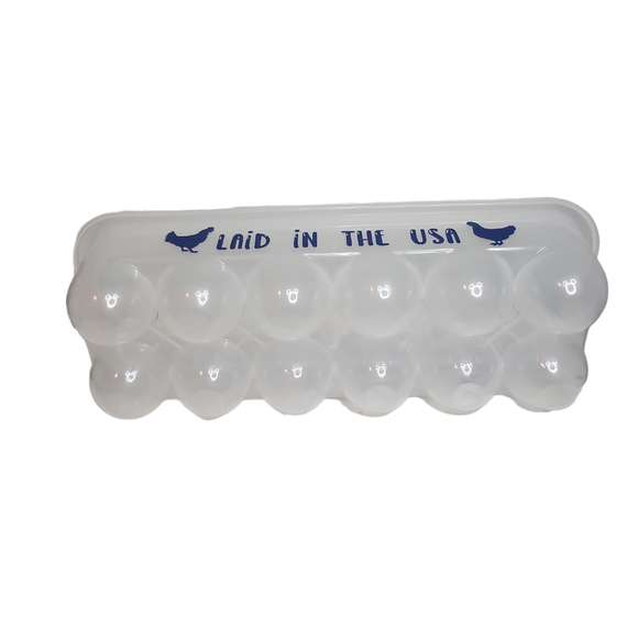 Laid In The USA Twelve Count Plastic Egg Holder Container With Lid - Picture 4 of 6